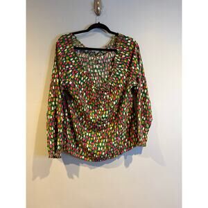 Boden Printed Viscose Blouse Womens Multicolor Long Sleeve Top